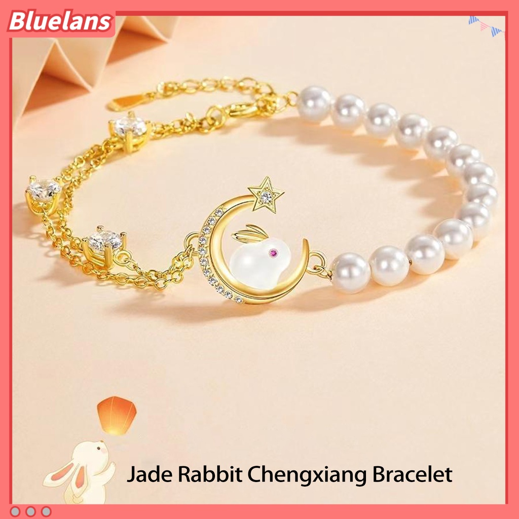 [BLS] Wanita Gelang Zodiak Desain Tidak Teratur Mutiara Imitasi Dekorasi Mengkilap Hias2023Tahun Kelinci Rabbit Bracelet Perhiasan Aksesoris