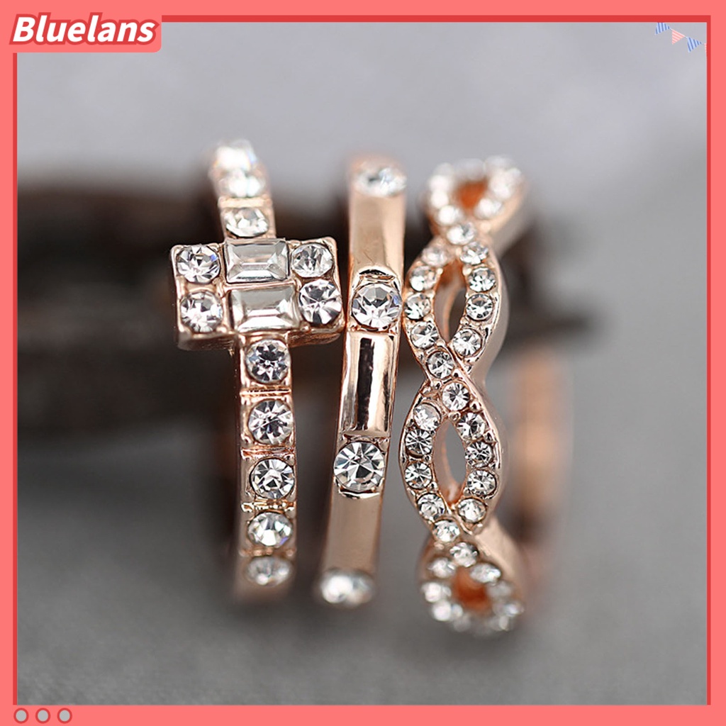 [BLS] 3pcs /Set Cincin Kit Hias Minimalis Khas Individualitas Jari Cincin Set Untuk Pakaian Sehari-Hari