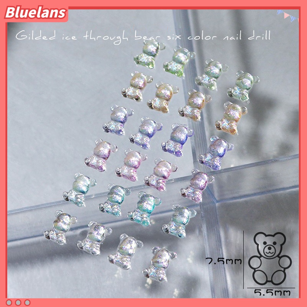 [BLM] 50pcs /Set Ornamen Kuku Efek Mengkilap Penembus Es Tembus Fashion Polish UV Gel Manicure Aksesoris Untuk Perempuan