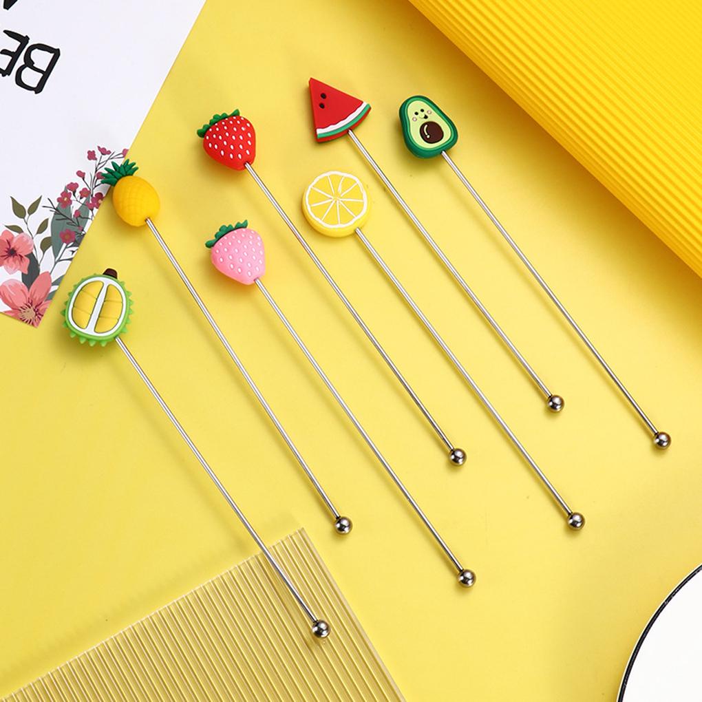 Stik Pengaduk Swizzle Mixing Stick Minum Stirring Rod Mixer Silikon Gagang Panjang Muddler Bar Alat Aksesoris Untuk Cafe