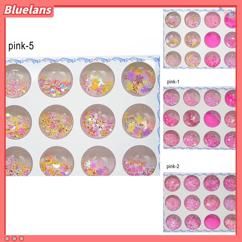 [BLM] 12toples/1kotak Shiny Sweet Pattern Manicure Nail Art Mata Rias Payet DIY Alat