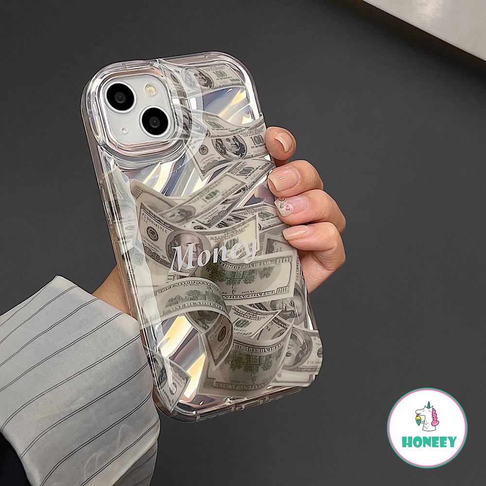 Fashion Money Dollar Phone Case Kompatibel Untuk iPhone 14 Pro Max Case iPhone 11 12 13 Pro Max Bantal Udara Shockproof Lembut Penutup Belakang