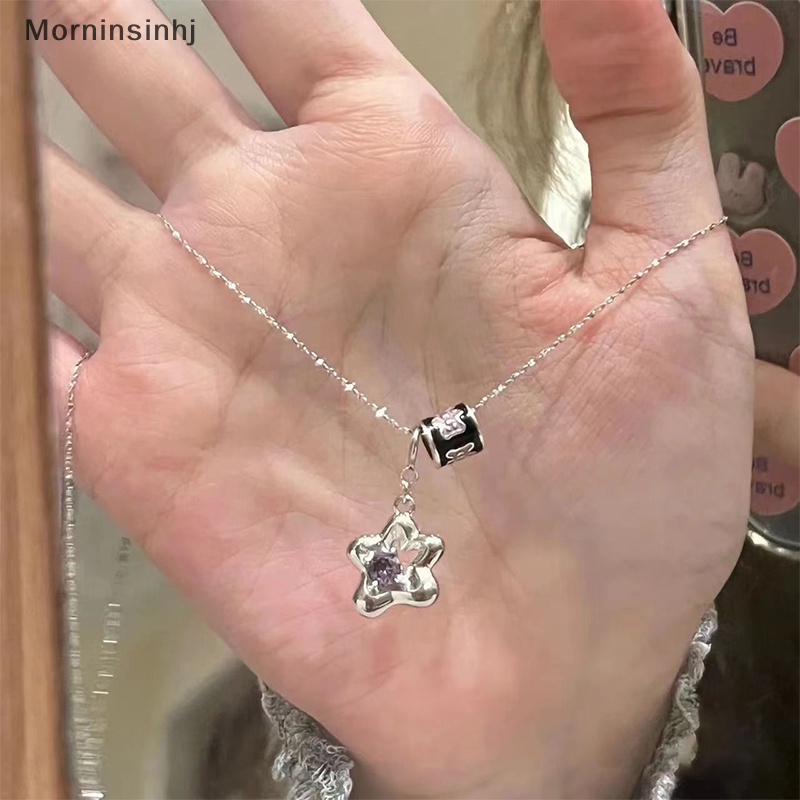 Mornin Kalung Bintang Pinggang Kecil Yang Lucu Ins Gaya Rantai Liontin Keren Rantai Klavikula Warna Sterling Silver Sederhana Untuk Hadiah Perhiasan Wanita id