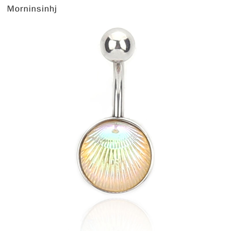 Mornin Stainless Steel Colorful Shell Round Belly Button Rings Perhiasan Perut Fashion Berkualitas Tinggi Untuk Wanita Dekorasi Tubuh id