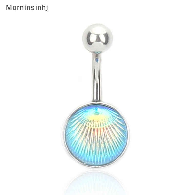 Mornin Stainless Steel Colorful Shell Round Belly Button Rings Perhiasan Perut Fashion Berkualitas Tinggi Untuk Wanita Dekorasi Tubuh id