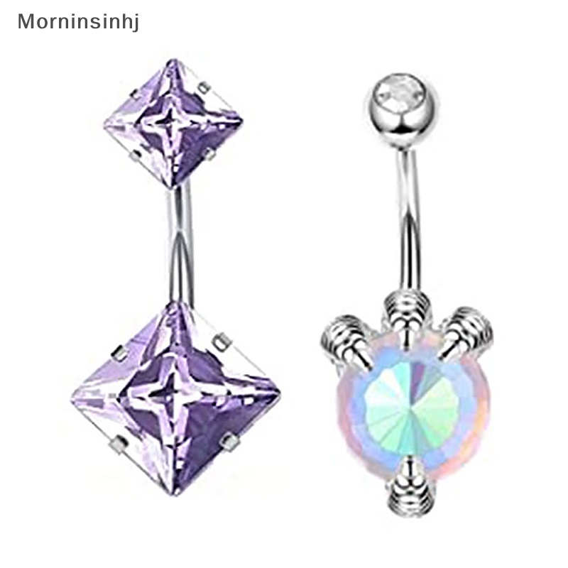 Mornin Sexy Fashion Ular Jantung Perut Kancing Cincin Stainless Steel Zirkon Pusar Kuku Untuk Wanita Aksesoris Perhiasan Tubuh id