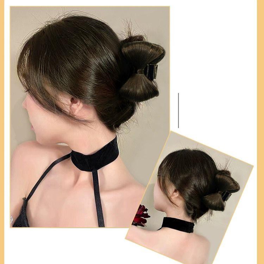 1pcs Klip Rambut Bentuk Kupu-Kupu Busur Gaya Princess All in One Untuk Ponytail Tinggi Dan Rendah Untuk Wanita Hair Bun With Butterfly Bow Clip