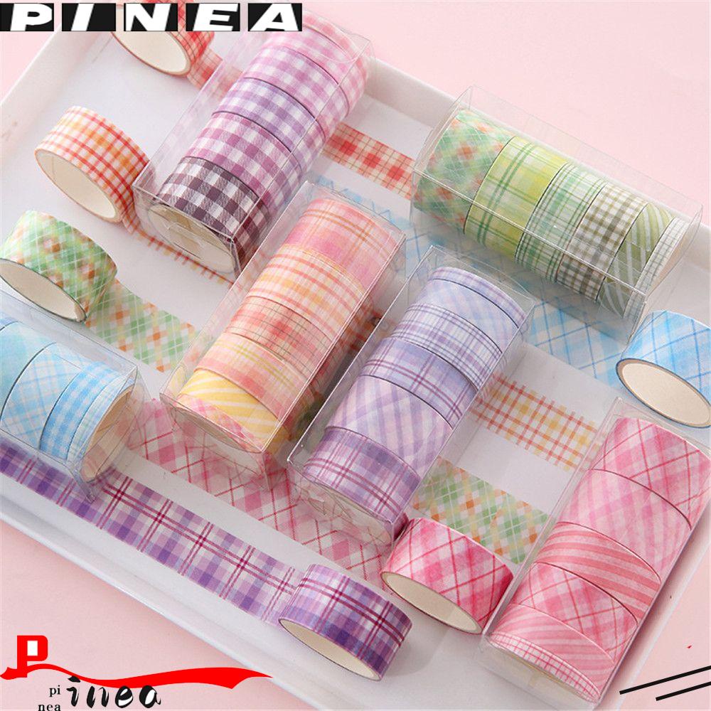 Nanas 6roll /box Washi Tape Set Grid Washitape Pita Hias Kawaii Sticker