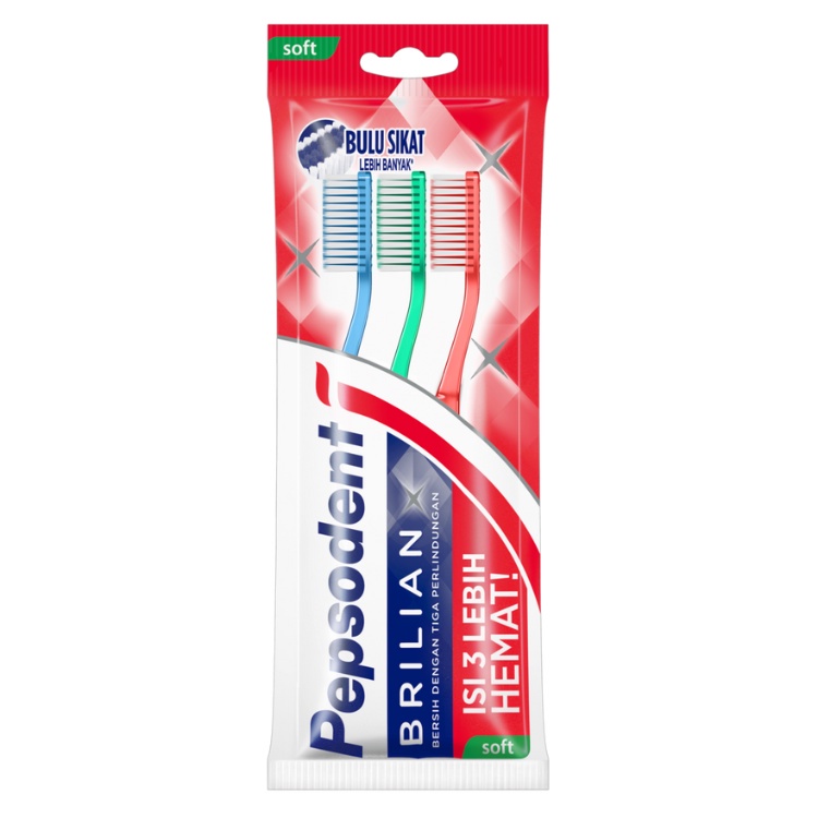 PEPSODENT SIKAT GIGI BRILIAN SIKAT GIGI LEMBUT ISI 3