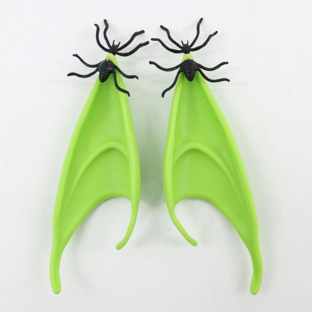 R-FLOWER Spider Elf Peri Telinga Warna Hijau Halloween Cosplay Kostum Aksesoris Unisex Dress Up Prop