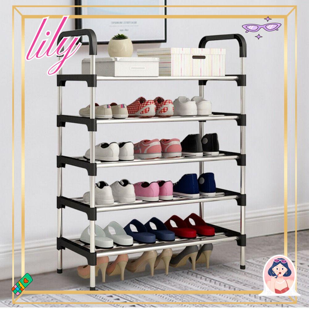 Lily Rak Sepatu Portable Hemat Ruang DIY Stand Compact