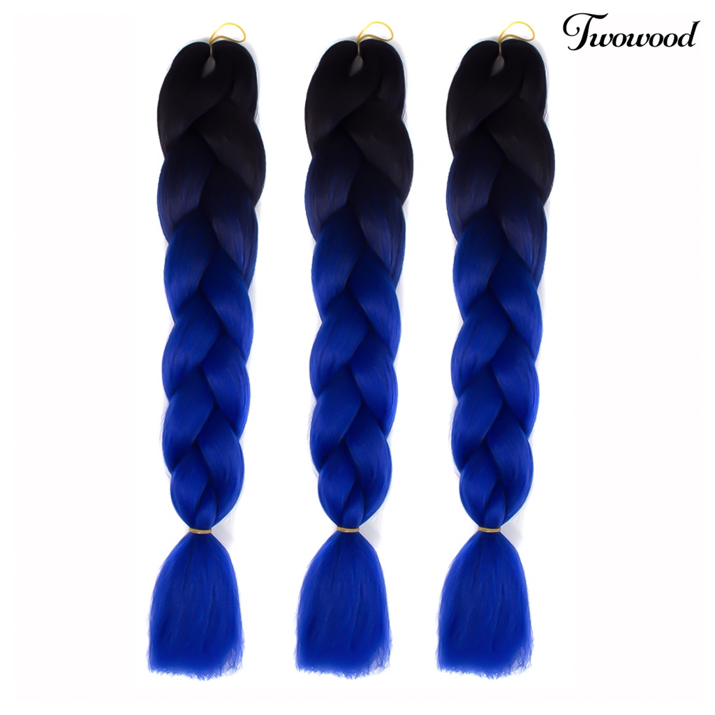 Twowood Wig Gradien Afrika Blackman Kepang Cosplay Perlengkapan Plaited Extension Rambut Imitasi Panjang Untuk Wanita