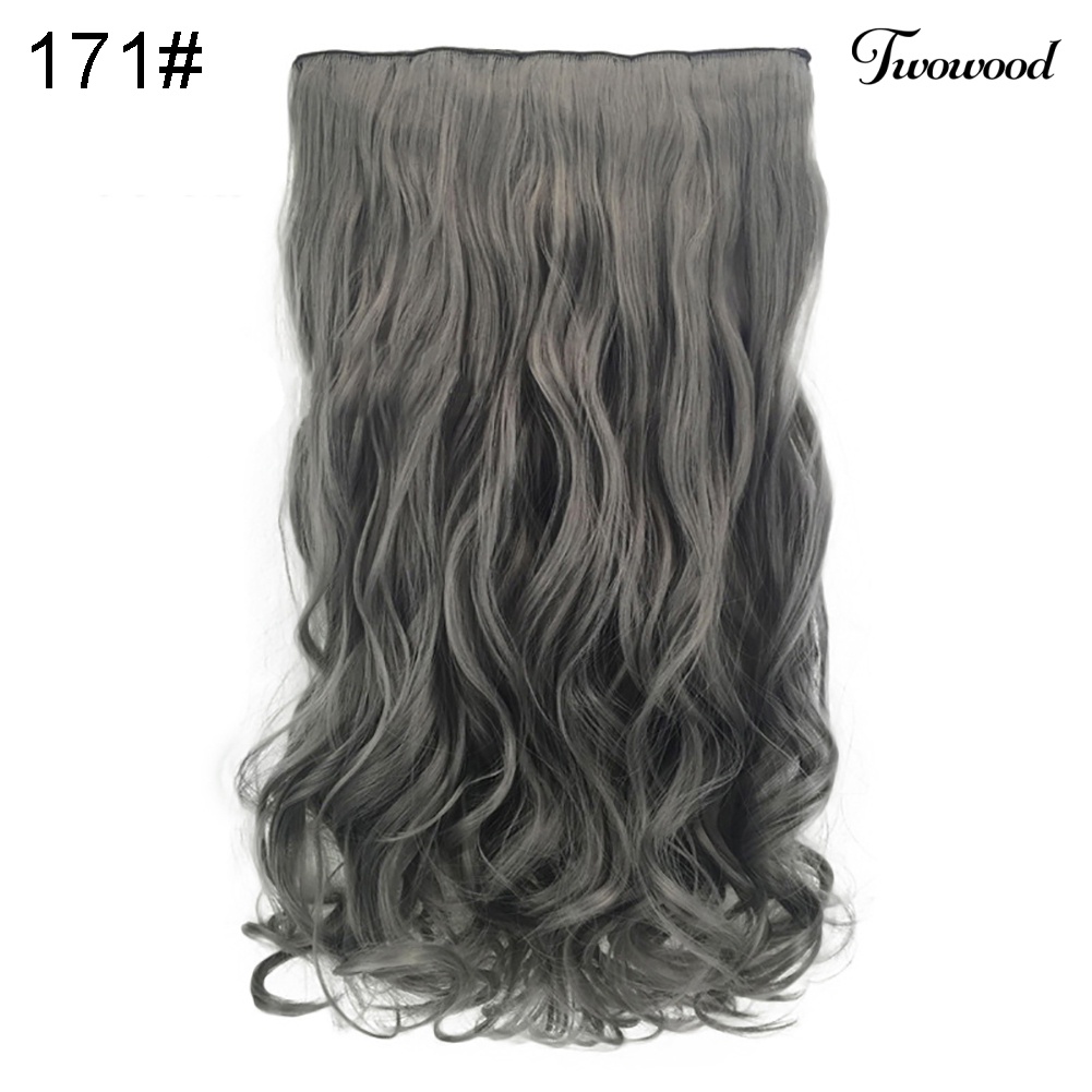 Twowood 50cm Fashion Curly Wavy Clip In Hair Extension Cosplay Wanita Sopak Sintetis