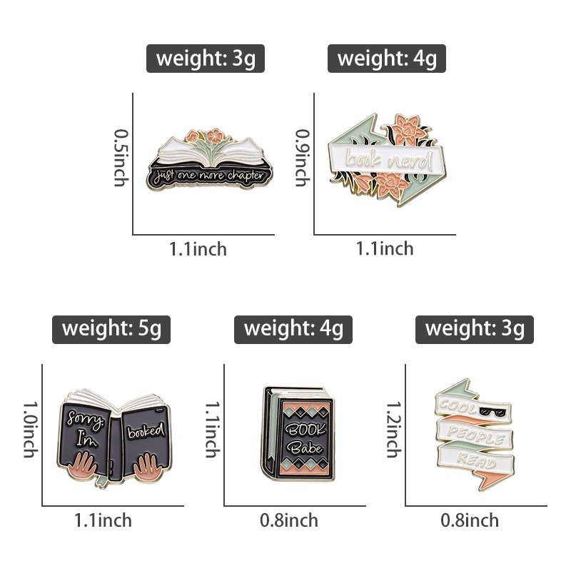 Book Nerd Enamel Pin Lucu Buku Bros Kerah Lencana Sastra Lapel Pin Perhiasan Hadiah Untuk Teman Anak