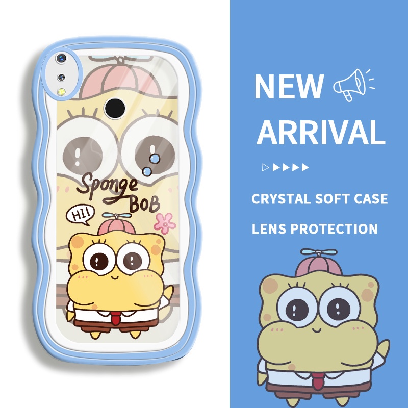 JVIRAG Case Untuk For Realme 3 3i 3 Pro X Lite C35 Narzo 50A Prime Casing  Cute SpongeBob SquarePant
