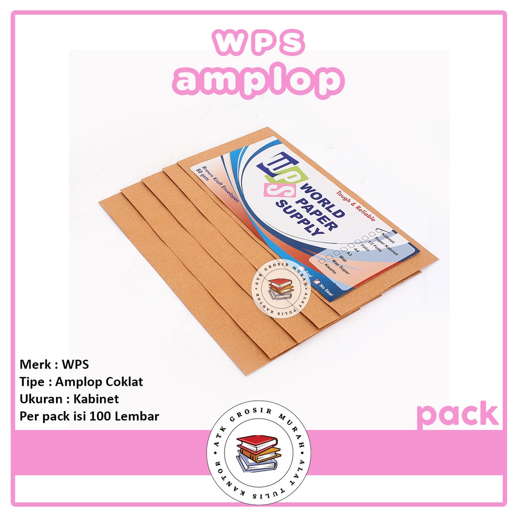 

WPS - Amplop Coklat Polos Ukuran Kabinet - Pack