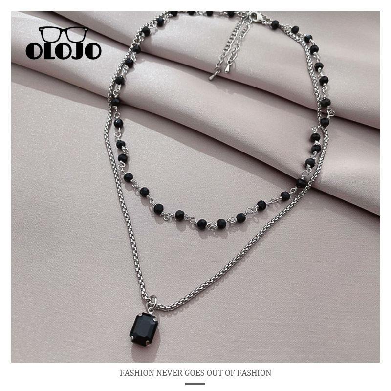 【COD】Kalung Dora Stevenson Payet 2 Layer Black Diamond Fashion Necklace
