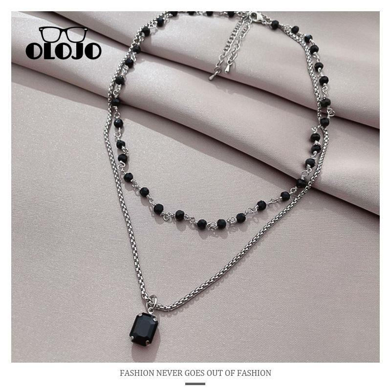 【COD】Kalung Dora Stevenson Payet 2 Layer Black Diamond Fashion Necklace