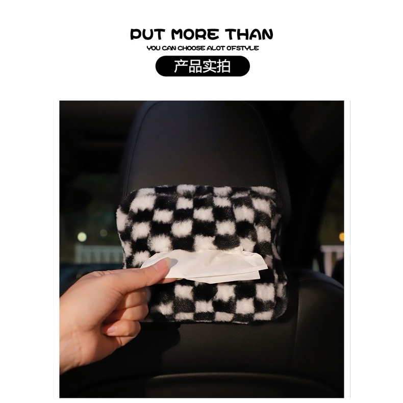 Kotak tissue Kotak Hitam Putih Mobil, Laci Kertas Gantung Multifungsi Mewah Mobil