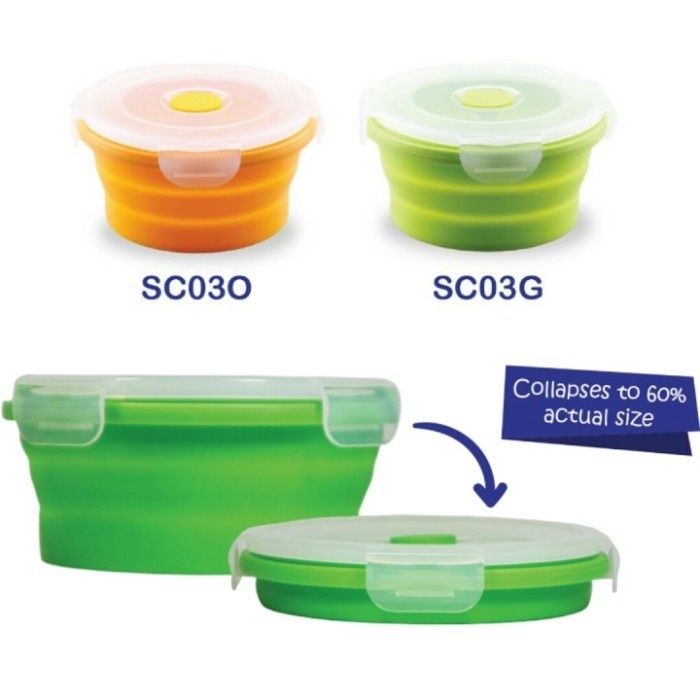 Baby Safe Collapsible Silicone Container Tempat Makan Anak - 350 ml