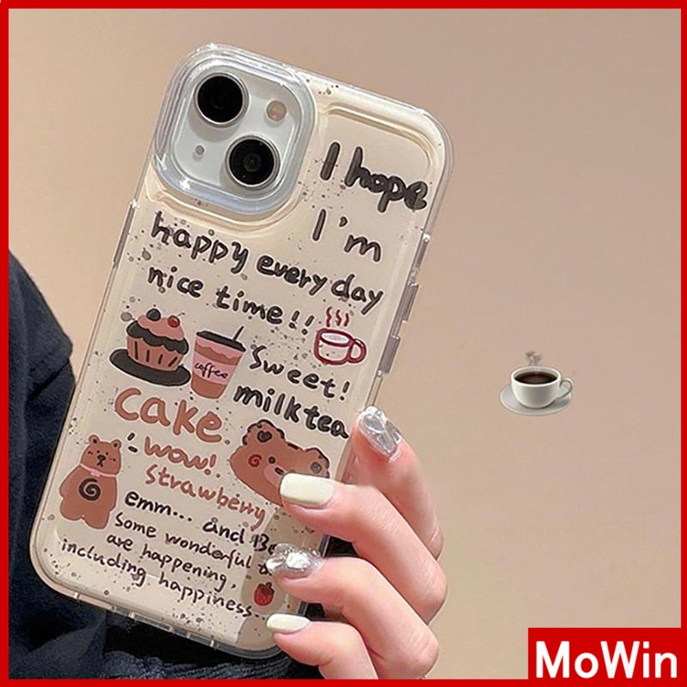 Case iPhone 14 Pro Max iPhone Case Bening Case TPU Soft Case Tahan Guncangan Dilapisi Tombol Grafiti Lucu Beruang Kompatibel dengan iPhone 13 Pro Max 12 Pro Max 11 Xr Xs Max 7Plus 8Plus
