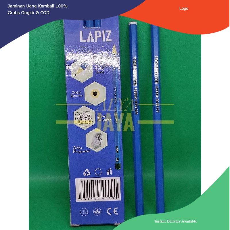 Pensil 2b Murah Lafiz 1 pack Isi 12 Pcs