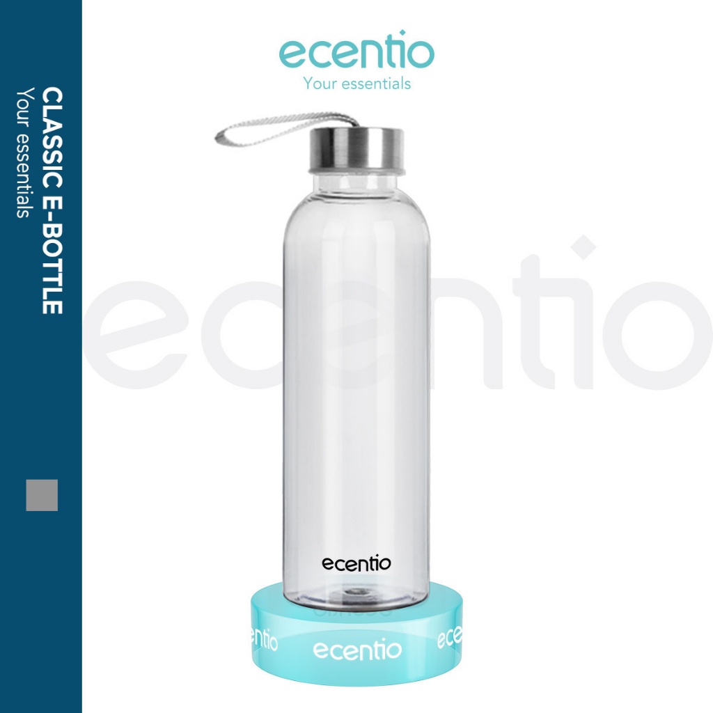 ecentio botol minum /500ml bening water Botol plastik Lanyard Botol Air Sederhana