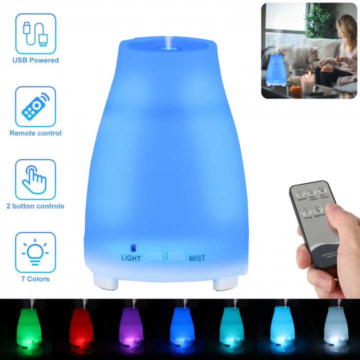 64 Humidifier Ultrasonic Aromatherapy 200ml Capacity with Remote