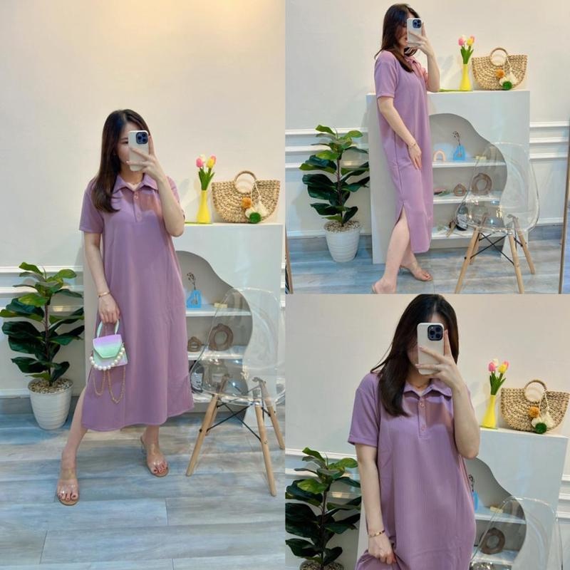 ZASKIYA- Dress Solji Midi Dress Wanita Fashion Baju Wanita