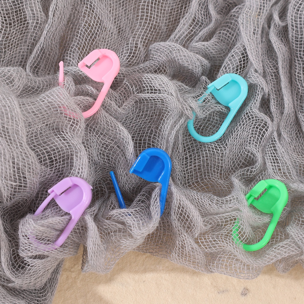 Ins Style Berwarna Kait Plastik/ Wol Rajut Posisi Menandai Pin/ Manual DIY Mark Gesper Syal Wol Berbentuk Bertunas Loop Terbuka