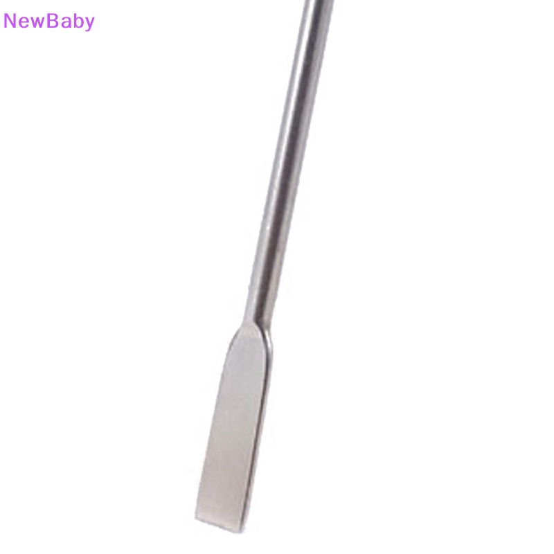 Newbaby Spatula Kepala Ganda Stainless Steel Mixing Stick Foundation Pencampuran Alat Make Up ID