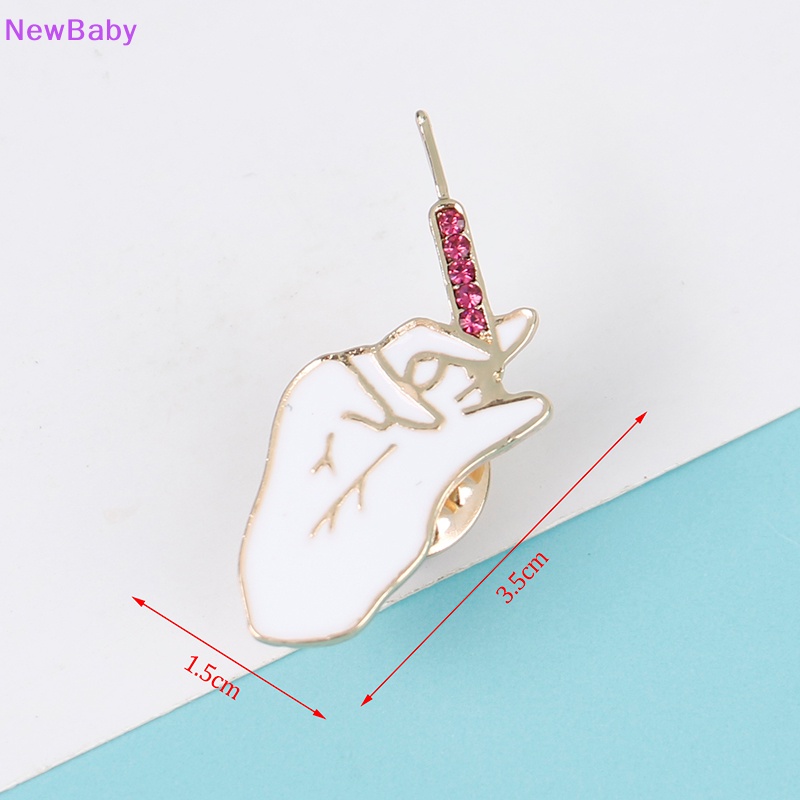 Newbaby Bros Kerah Enamel Putih Sederhana Pin Sarung Aksesoris Perhiasan ID