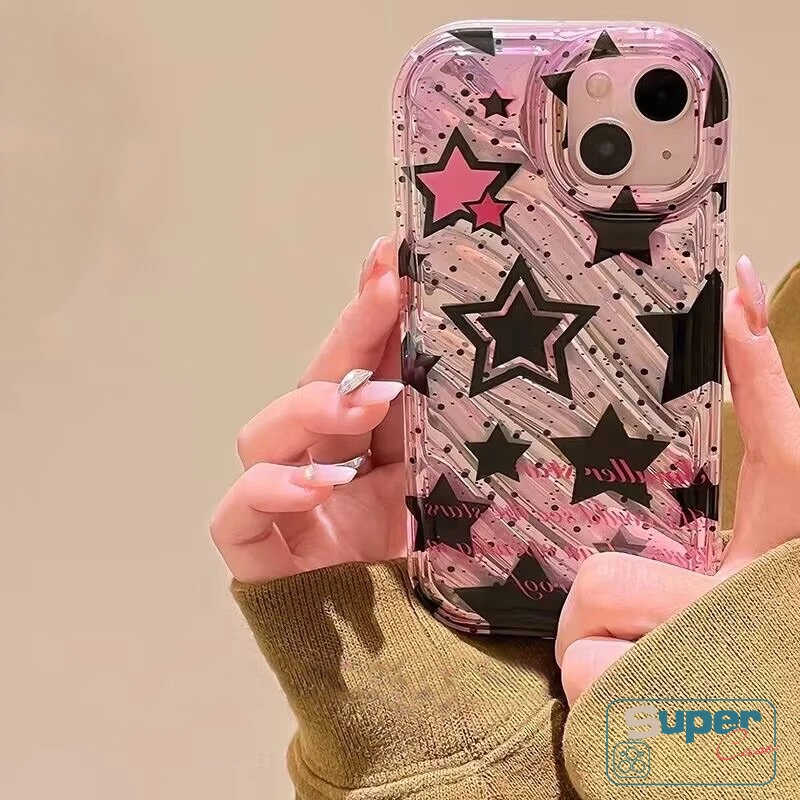 Pohon Kreatif Mewah Cinta Hati Bintang Dazzle Color Laser Card Case Kompatibel Untuk IPhone Xr13 7Plus 11 14 12 Pro Max6 7 8 6S Plus X XS MAX 8Plus SE 2020 Case Kerut Stereo 3D