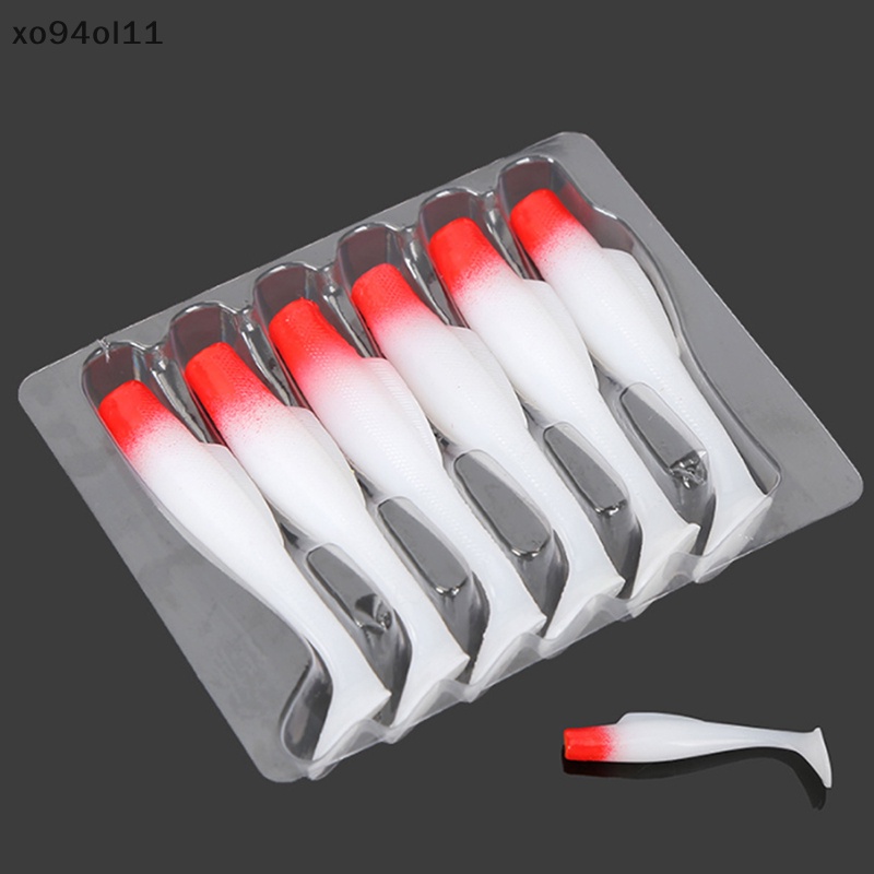 Xo 6pcs TPR Soft Lure 8cm Karet Pemikat Pancing Shad Swim s Silikon Umpan New OL