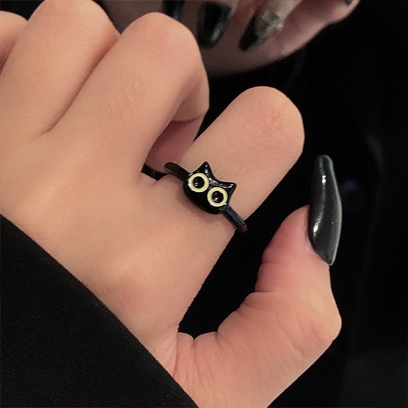 Cincin Kelinci Kucing Lucu Perempuan2023 Cincin Kepribadian Fashion Trendi Baru Childlike Desain Ceruk Sederhana Makanan