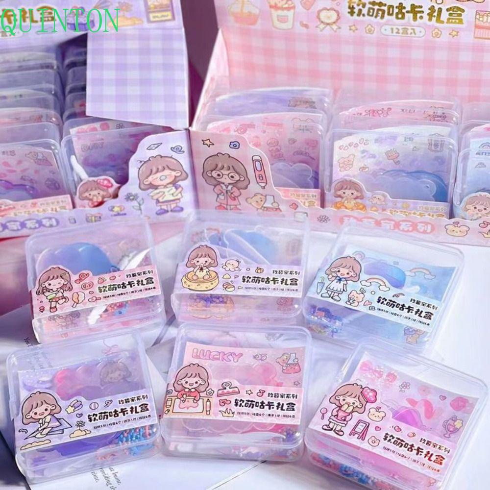 Quinton Soft Goo Card Gift Box Set Hadiah Craft Mainan Dekorasi Pesta Hadiah Ulang Tahun Dengan Goo Tray Rantai Bahan Paket Kotak Penyimpanan Set