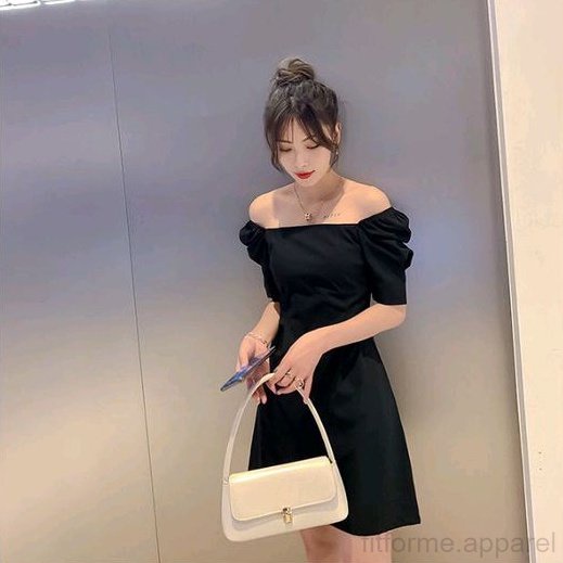 Dress Wanita Puff Sleeves Korea Lengan Besar Ngembang Woman Party Dress Square Neck TY-171 (S/M/L/XL