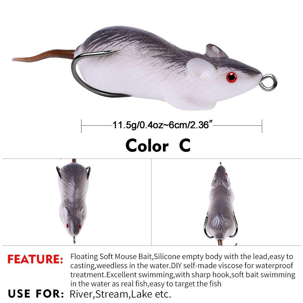 Lanfy Umpan Tikus Pancing Bionics Mouse CrankBait Soft CrankBait Little Thunderfrog Bionics Mouse Plopper Bionic Bait Mouse Fishing Lure