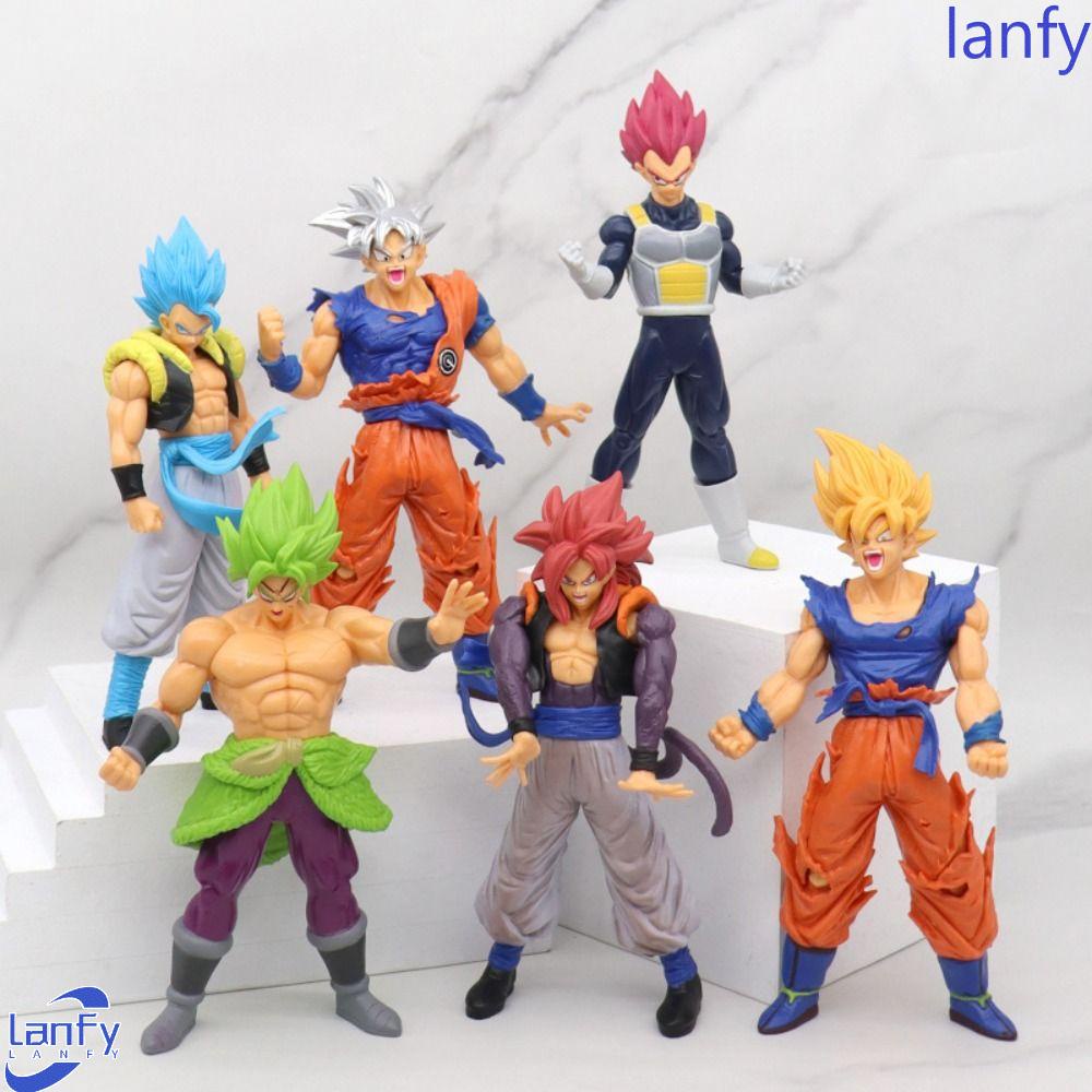 Lanfy Son Goku Anime Figure Untuk Anak Anak Hadiah Desktop Ornamen Anime Kostum Properti Anime Jepang Model Figure Mainan Mobil Dekorasi Goku Figure Mainan