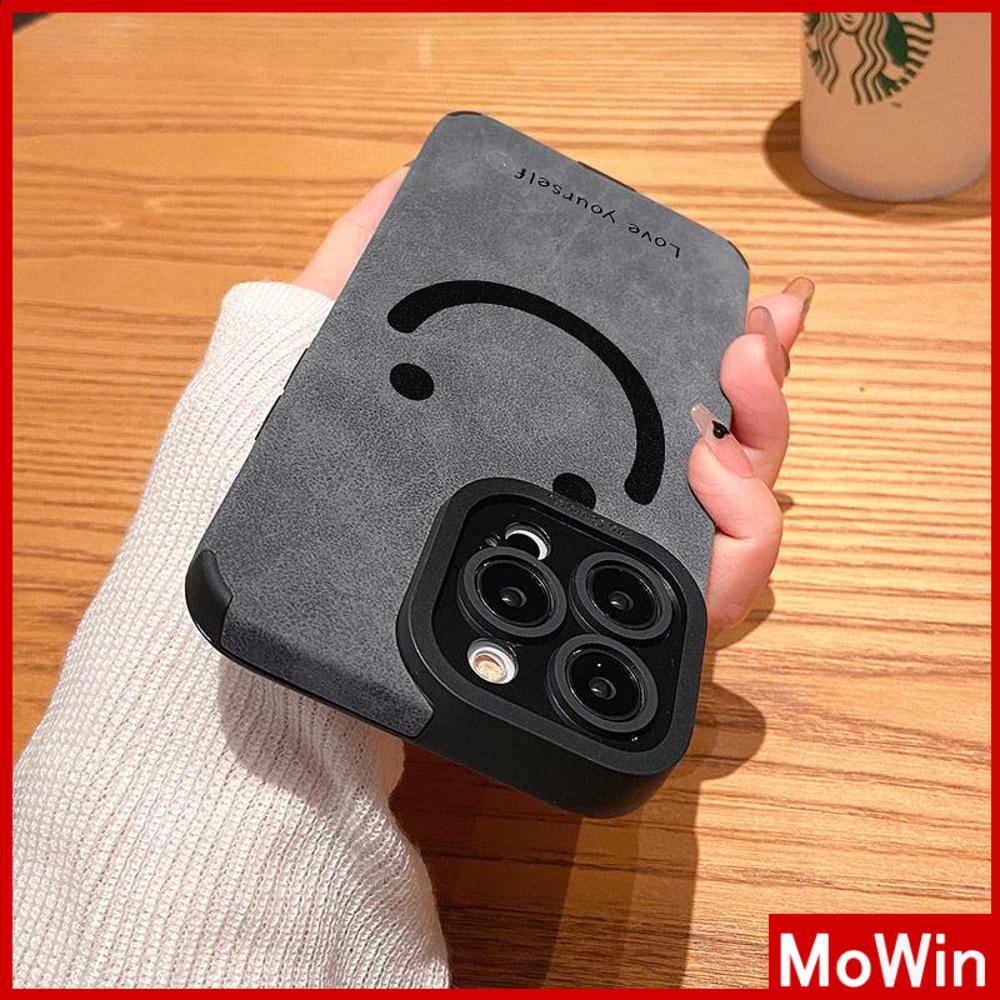 Untuk iPhone 14pro max iPhone Case Murid Patch Suede Shockproof Kamera Cover Perlindungan Ikon Smiley Sederhana Kompatibel Dengan iPhone 13 Pro max 12 Pro max 11 xr xs max 7Plus 8Plus