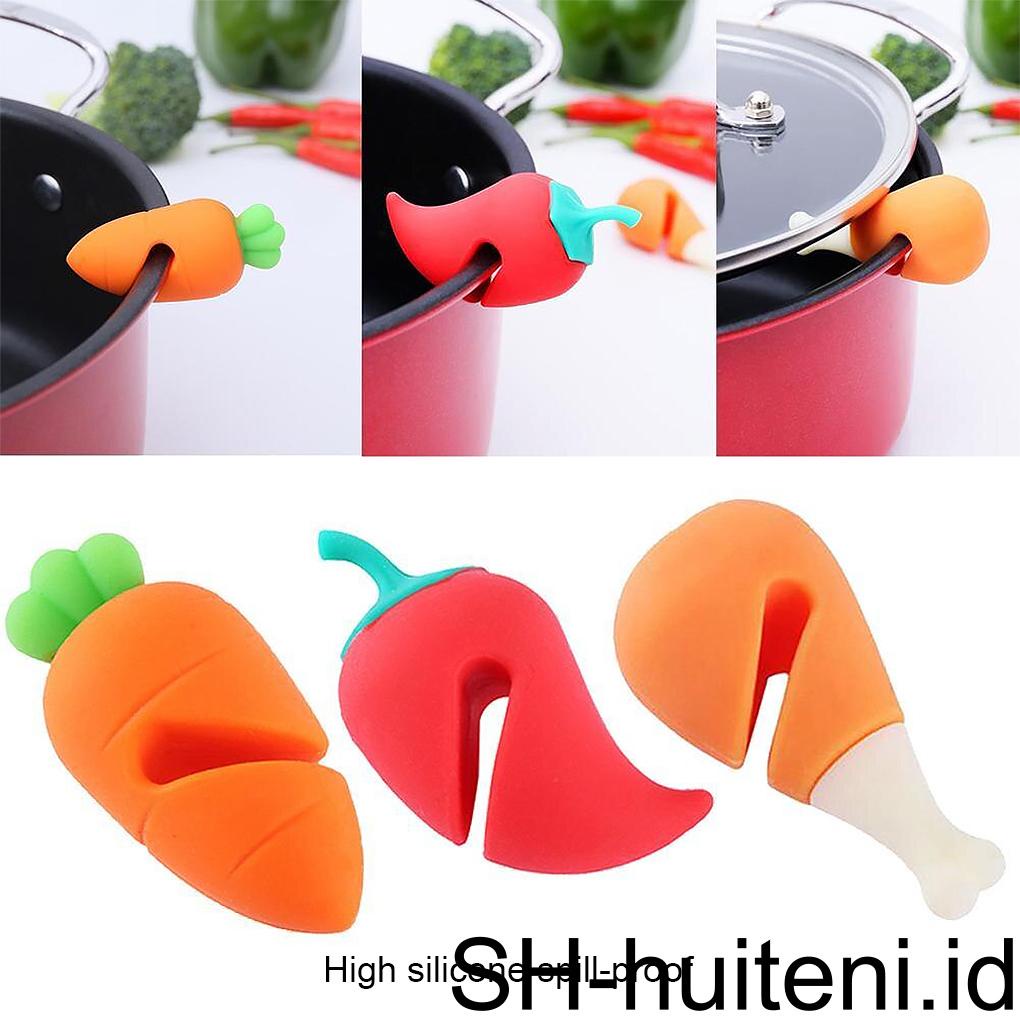 Anti Luber Holder Portable Reusable Washable Tahan Panas Menggemaskan Dapur Rak Anti Tumpah Aksesoris Wortel