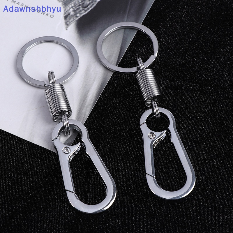 Adhyu Silver tone spring buckle belt Tas Klip loop hook Gantungan Kunci key fob ring  Id