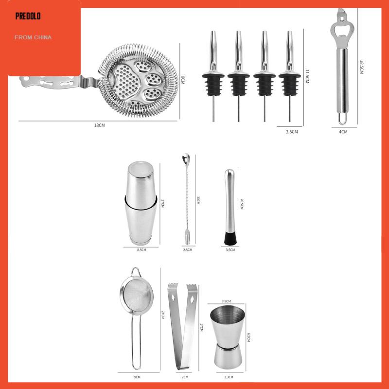 [Predolo] Cocktail Shaker Kits Cocktail Making Set Untuk Minuman Travelling Bar Aksesoris