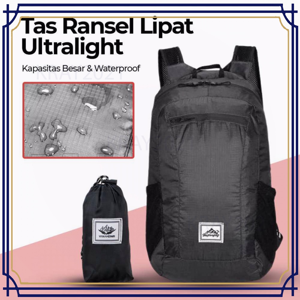 Tas Gunung Lipat Ultralight Backpack Waterproof 20L HJF20