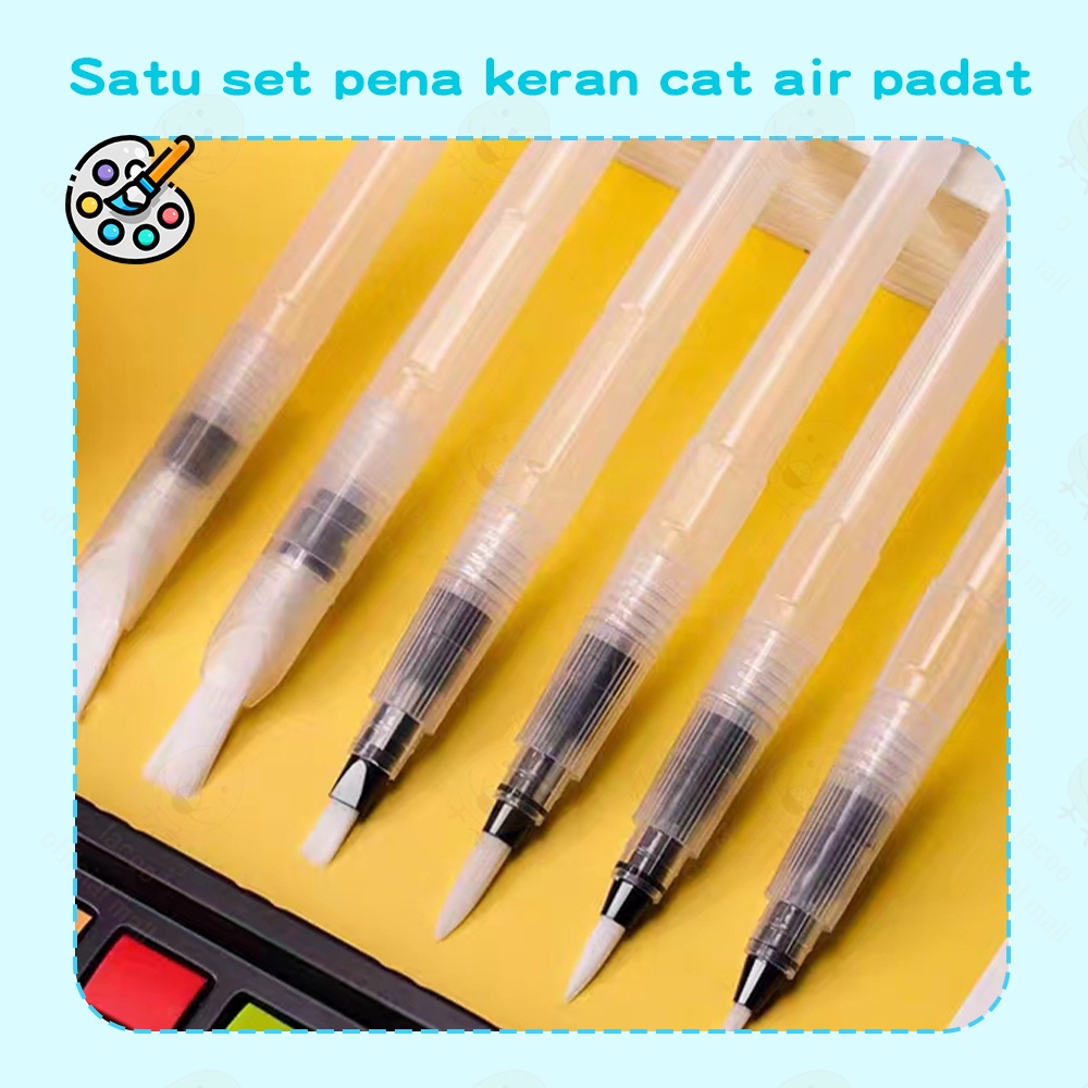 Lacoo Kuas cat air isi 6pcs Water brush pen Kuas lukis cat air lembut