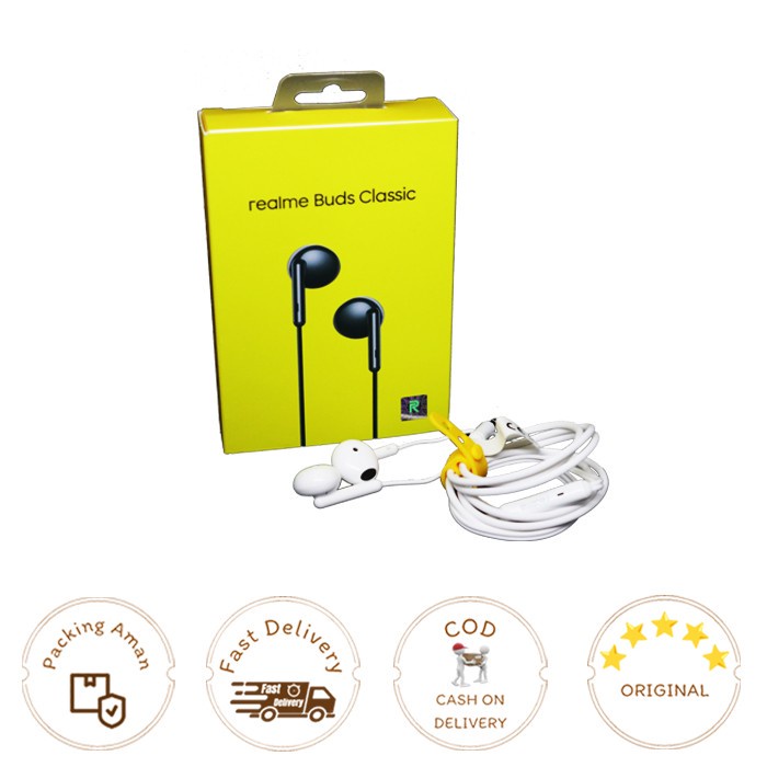 Handsfree Realme 100% Original Headset Realme Buds Classic Earphone