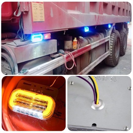 Lampu LED Bak Truk Truck Samping 24 Volt Sein Sen Running Light Terang Mobil Variasi Putih Kuning Merah Biru Container Kontener Tronton Trailer Hino 24V