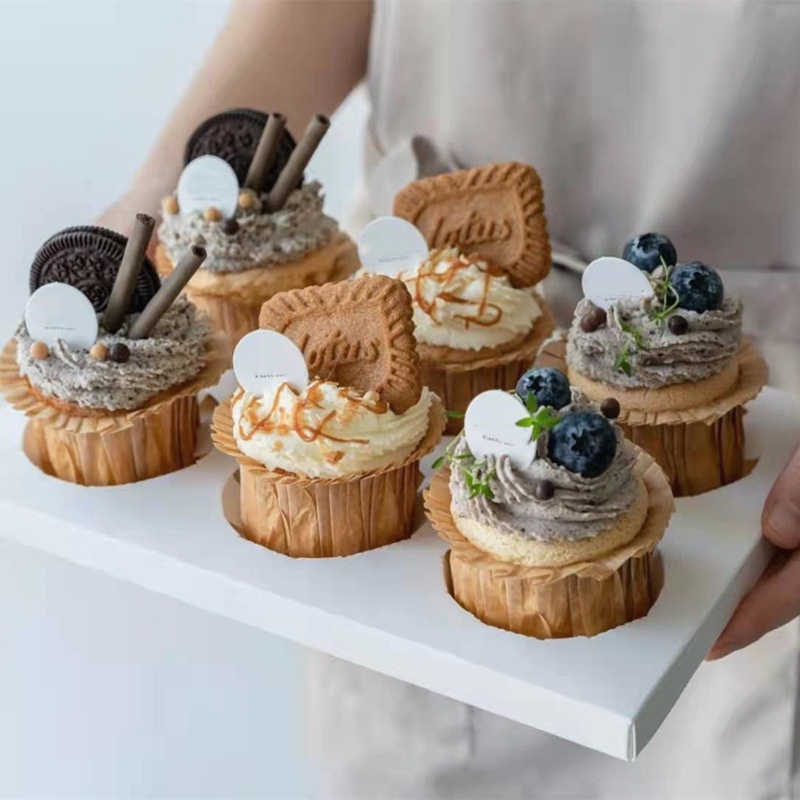 [Fitur] Paper Tray Pembuat Muffin Anti Lengket/Pembungkus Dessert Ulang Tahun Pernikahan/Top Hat Shaped Baking Cup/Oil-proof Cake DIY Liner Cups/Cetakan Bakeware Tahan Panas