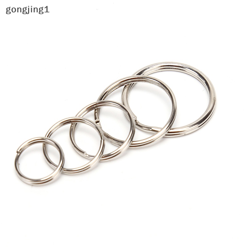 Ggg 100pcs/ lot Key Rings DIY Metal Tempat Kunci Split Rings Hoop Metal Loop Keychain ID