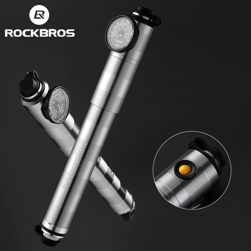 AKN88- ROCKBROS HQ-67A Mini Bike Pump Barometer - Pompa Sepeda Mini 160 Psi